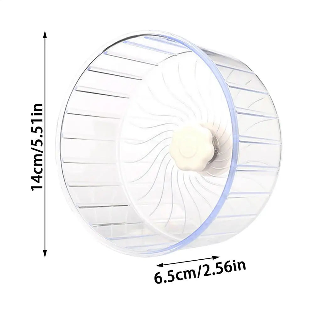 Hamster Wheel Small Double-Bearing Quiet Spinner Gerbil Small Animals Running Wheel for Mice Dwarf Animals Pets Cage Zpaxo Transparent