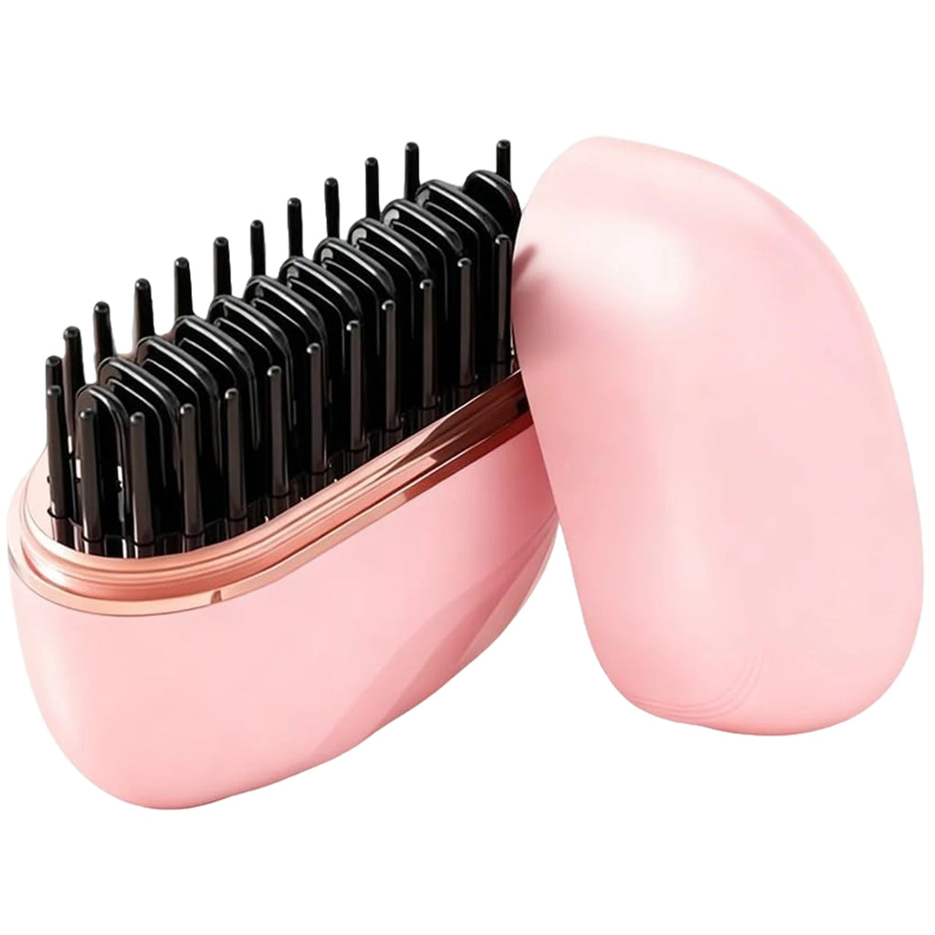 Mini Straightener Portable Hair Straightener Brush Rechargeable Fast Heating Hot Comb Hair Straightening Comb for Travel & Home Zpaxo Pink