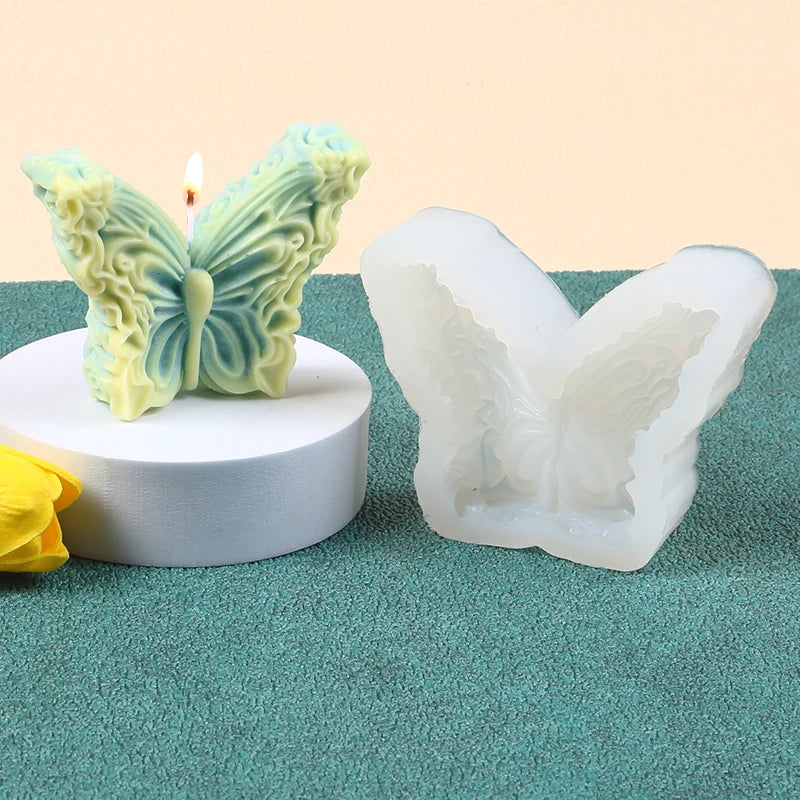3D Butterfly Candle Silicone Mold DIY Aromatherapy Soap Craft Ornament Wax Mousse Cake Decorating Chocolate Fondant Mold Zpaxo