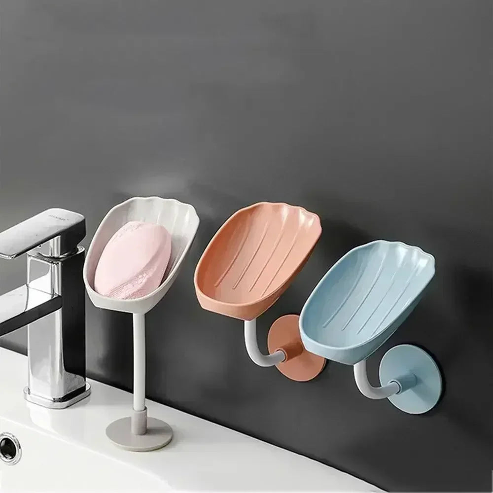 Wall-Mounted Suction Soap Dish – Bendable Drain Soap Holder Soap Dish Holder Zpaxo