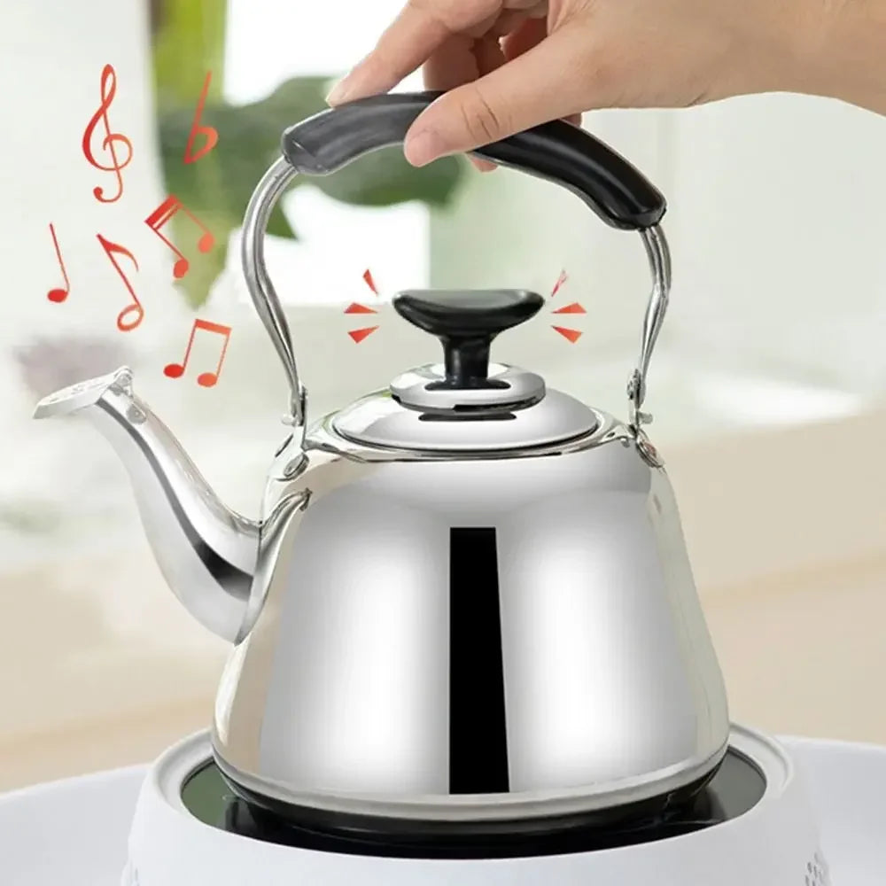 Stainless Steel Whistling Teakettle Fast Heating Base Large Capacity