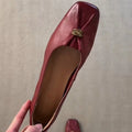 Fashion Women Female Square Toe PU Leather Loafers Shoes Woman Retro