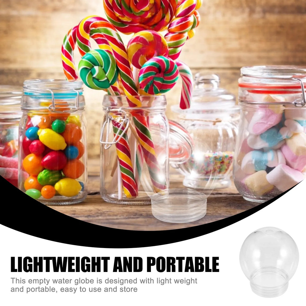 Clear Plastic Snow Globes Round Ball Lightweight DIY Empty Water