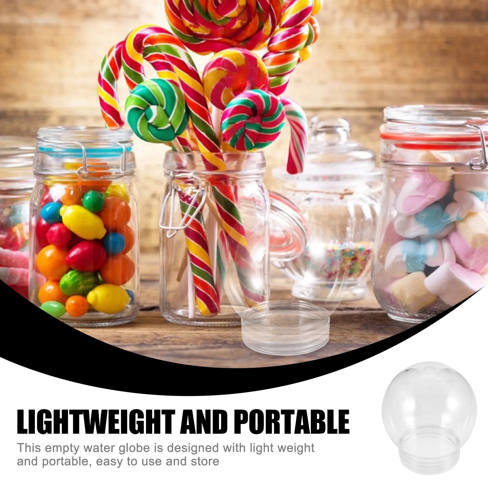 Clear Plastic Snow Globes Round Ball Lightweight DIY Empty Water