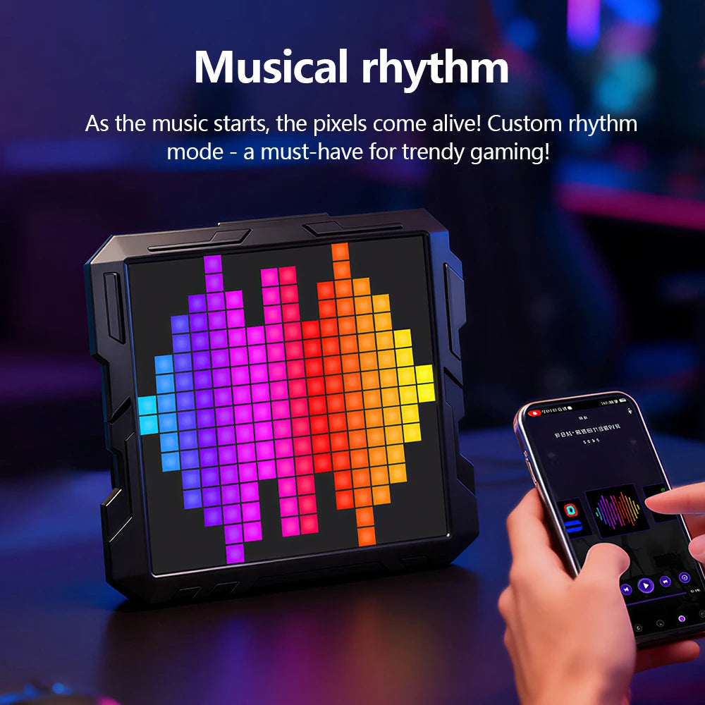 Smart Bluetooth Pixel Frame Night Light 32x32 Programmable RGB LED Display Art Digital Clock DIY Animations For Bedroom Decor Zpaxo