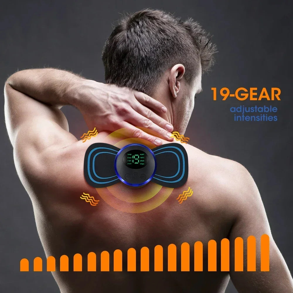 Portable Electric Neck Massager with Remote Control EMS Low Frequency Pulse Massager for Muscle Relaxation Relief The Pain Zpaxo