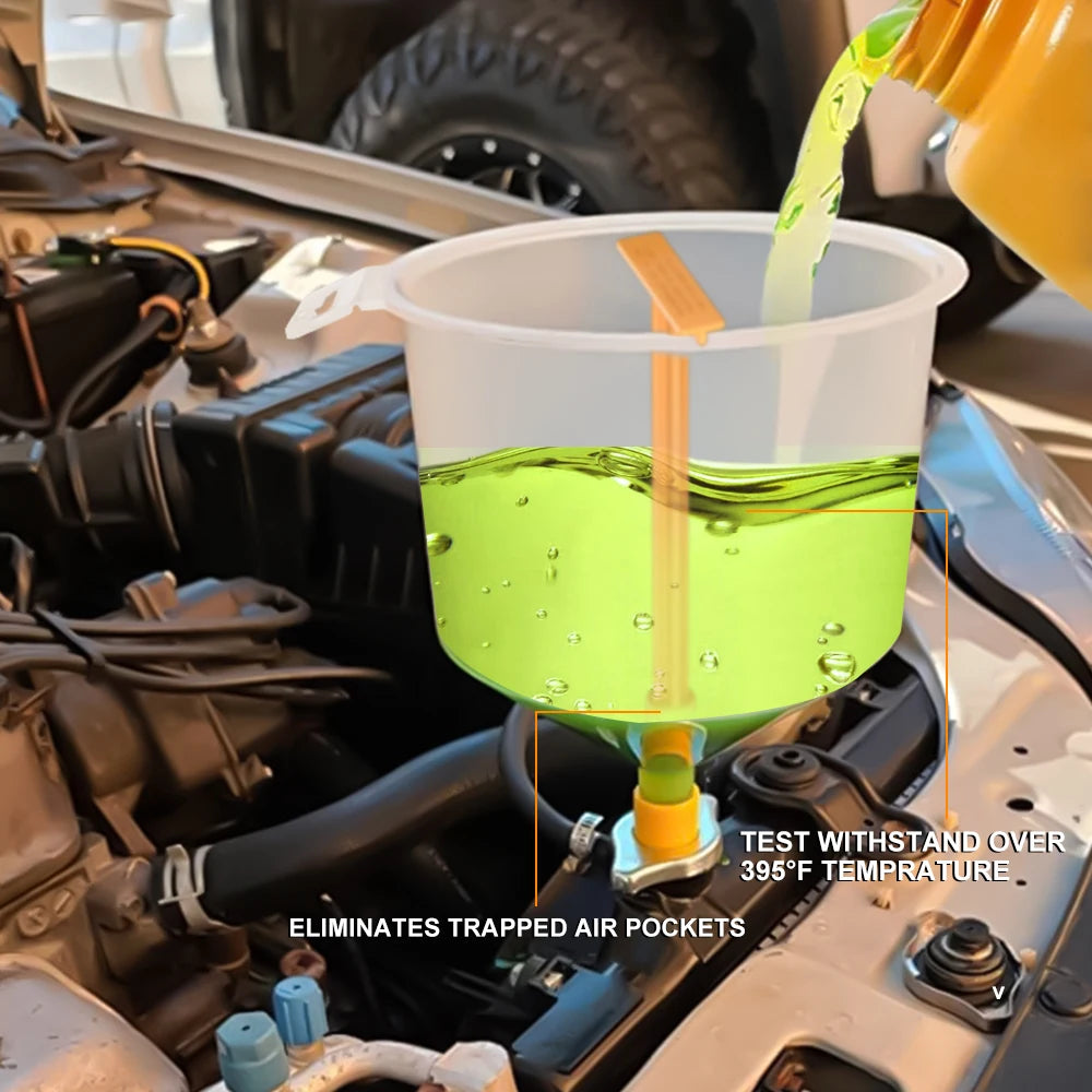 Spill Proof Coolant Filling Kit Car Accessories Fit Universal Vehicles Pour Oil Tool Plastic Filling Funnel Spout 15Pcs/Set Zpaxo