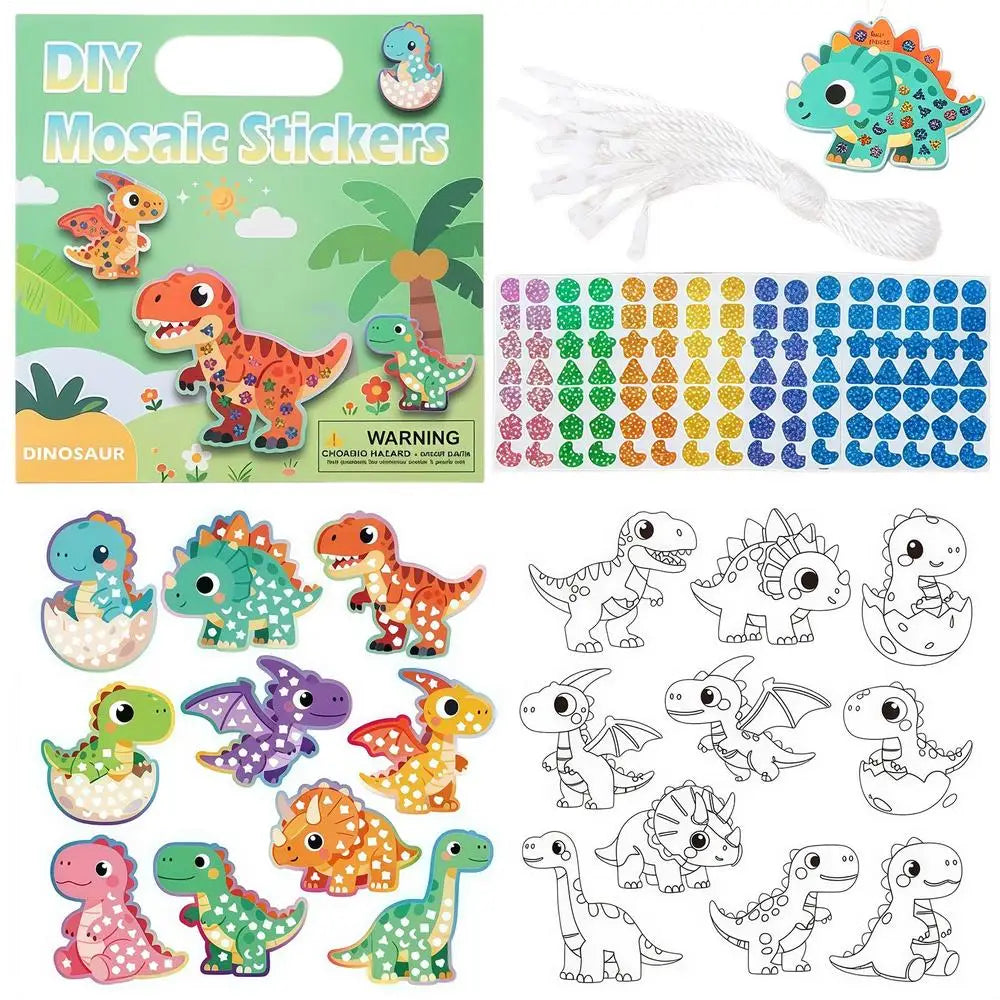 Cute Stickers For Kids 2-in-1 Funny DIY Mosaic Learning Craft Kits Cute Animal Stickers Coloring Set For Boys Girls Home Bedroom Zpaxo China Mainland B