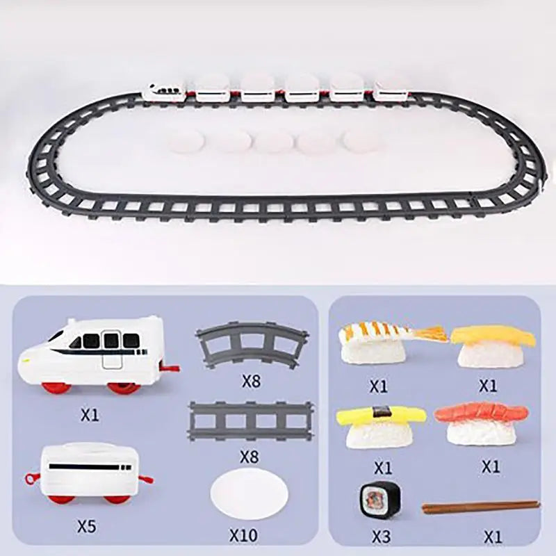 Rotating Battery Operated Train Set For Party Sushi Display Table Swing Plate Montessori Toys For Boys Girls Xmas Party Gifts Zpaxo