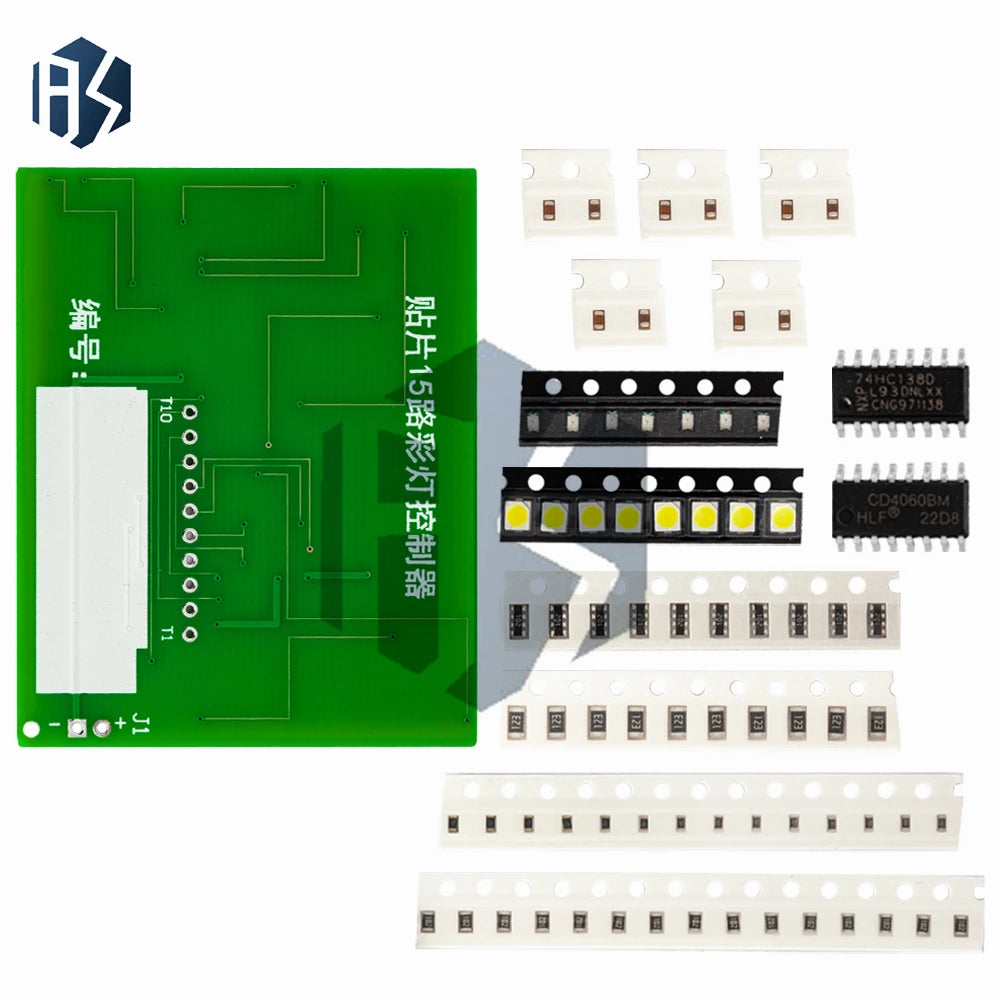 1- 15-Color LED Solder Practice Board DIY Electronic Training Zpaxo