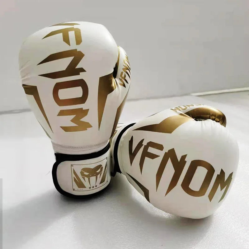 Adult and Children's Sanda Training Muay Thai Combat Boxing Gloves Home Fitness Boxing Sports Taekwondo PU Boxing Gloves Zpaxo 8oz white