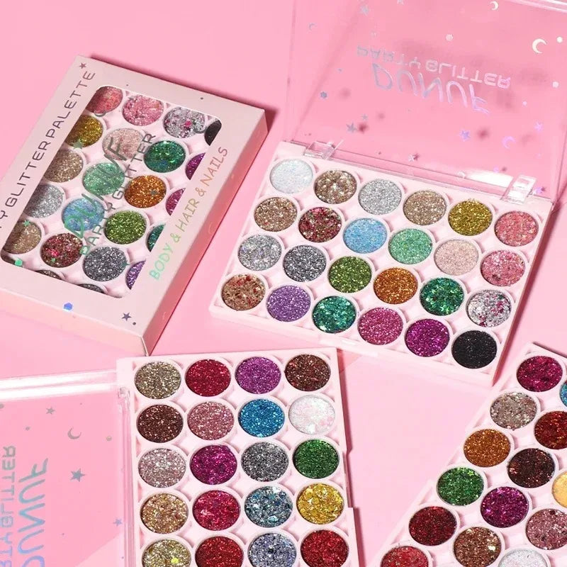 24 Colors Body Face Glitter Gel Palette Multifunctional Waterproof