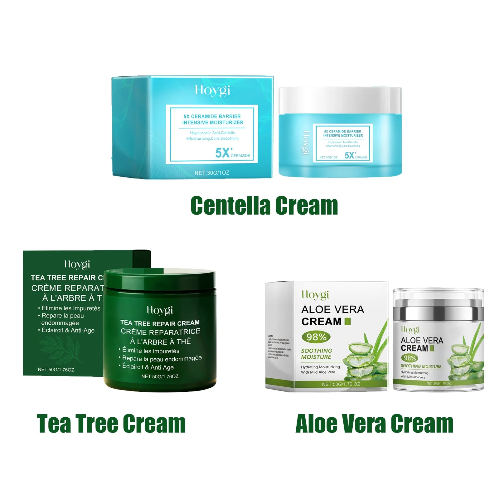 Hoygi Soothing Face Cream Set – Tea Tree, Centella & Aloe Face Moisturizer Set Zpaxo