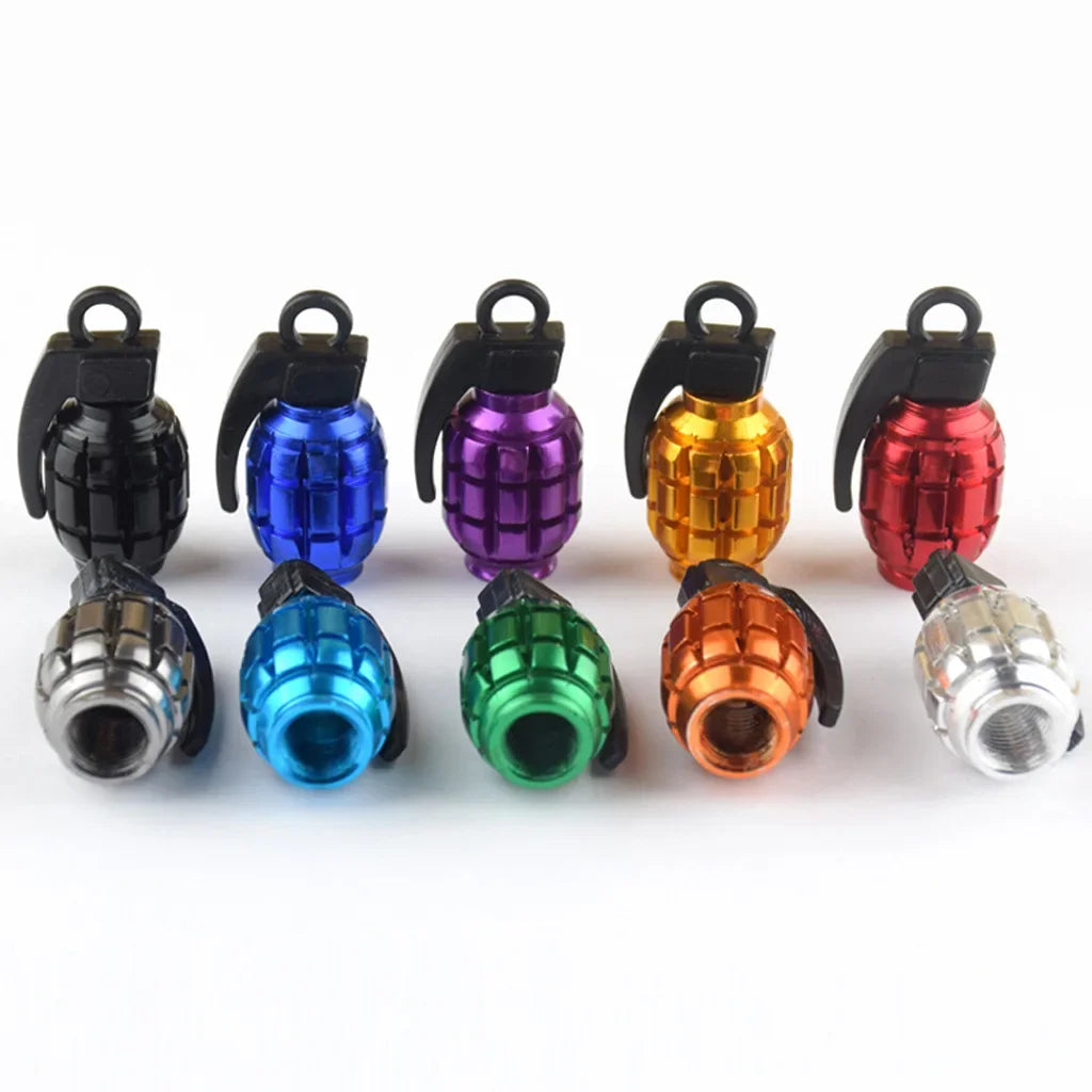 Grenade Aluminum Tire Valve Caps – Car, Bike & Motorcycle