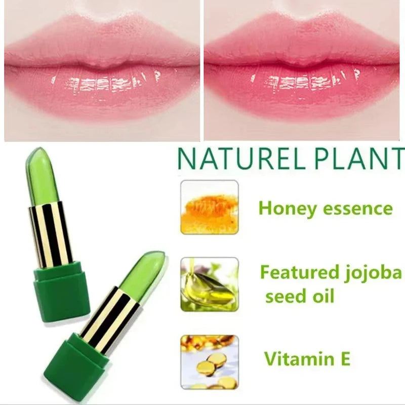 Aloe Vera Lipstick Natural Temperature Change Color Jelly Lip Balm Long Lasting Moistourizing Nutritious Lips Protection Makeup Zpaxo