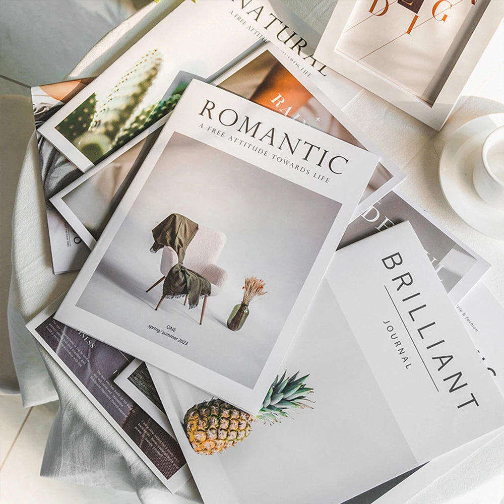 Ins Style Simple English Magazine Shooting Background Photography Home Decoration Book Live Photo Props Decorative Ornaments Zpaxo