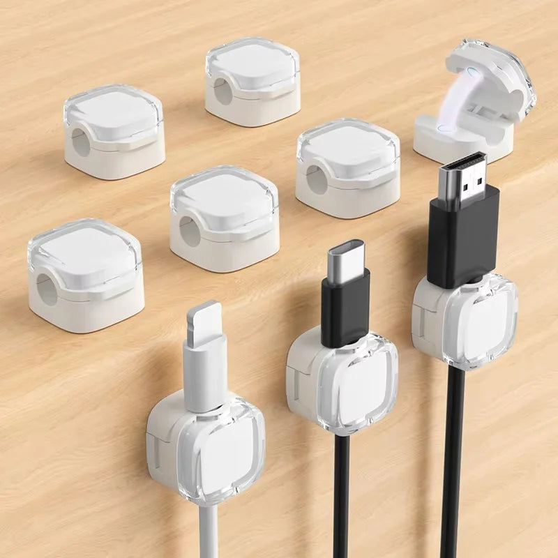 Universal Colorful Magnetic Cable Organizer Smooth Adjustable Cable Holder Under Desk Cable Management Wire Keeper Cable Clips Zpaxo
