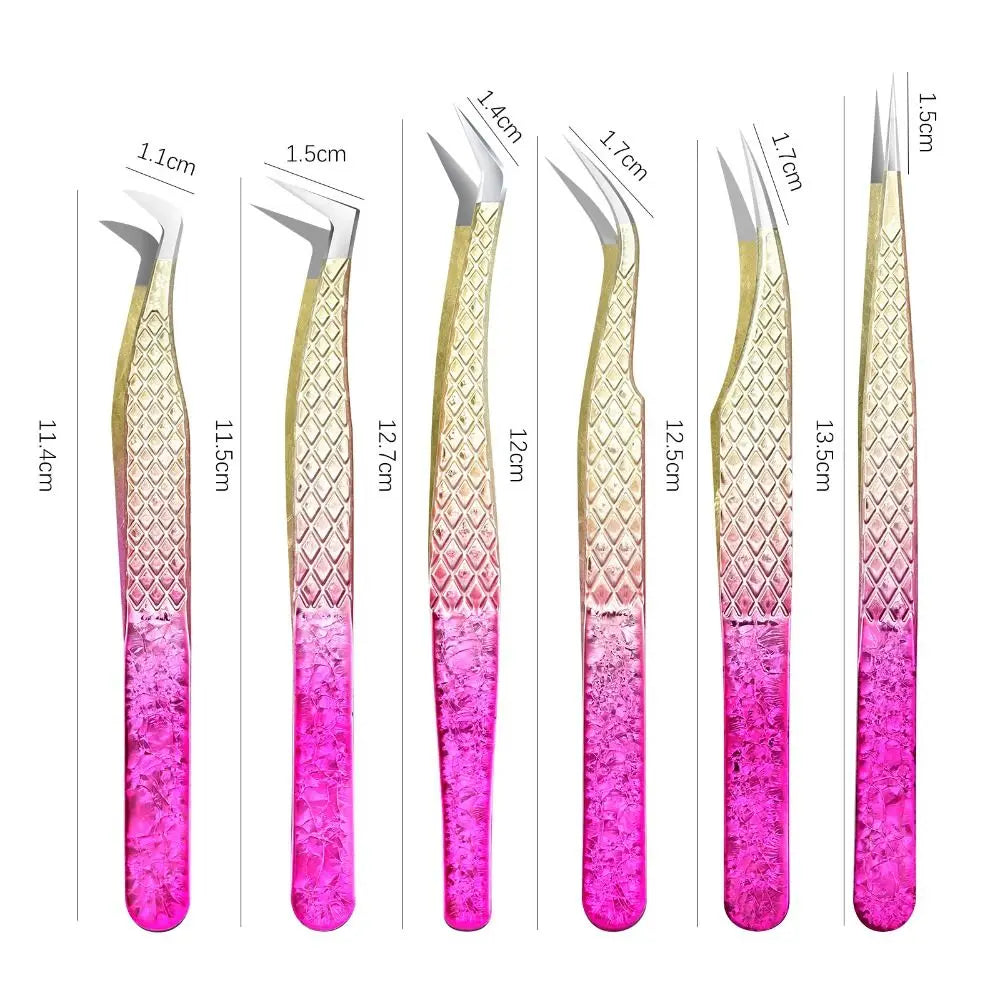 Professional Eyelash Tweezers Ice Flower 3D Accurate Eyebrow Grafting Zpaxo