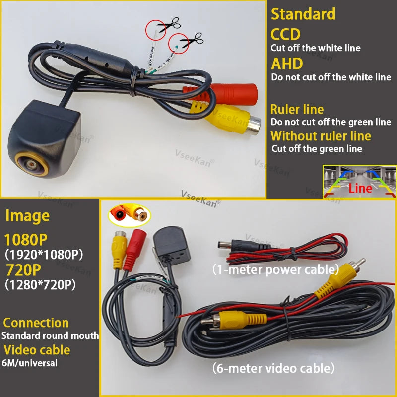 170 Degree AHD 1080P CVBS Reverse Backup Rear View Camera Toyota