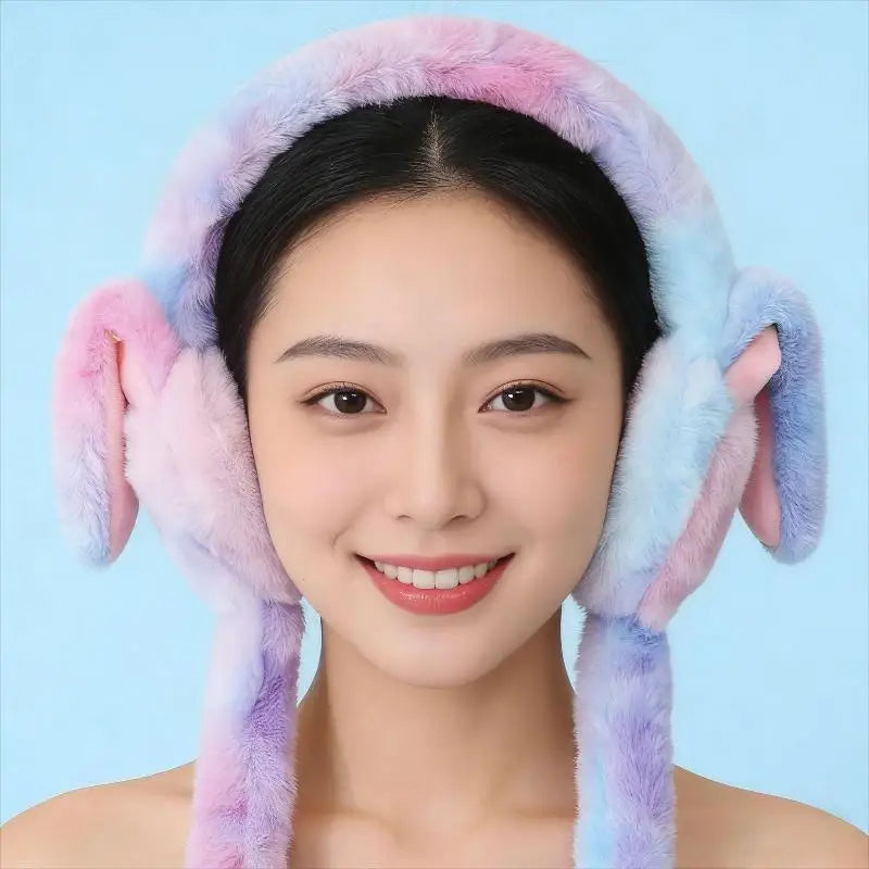 Soft Plush Rabbit Ears Ear Muffs Warm Fashionable Home Protections Zpaxo