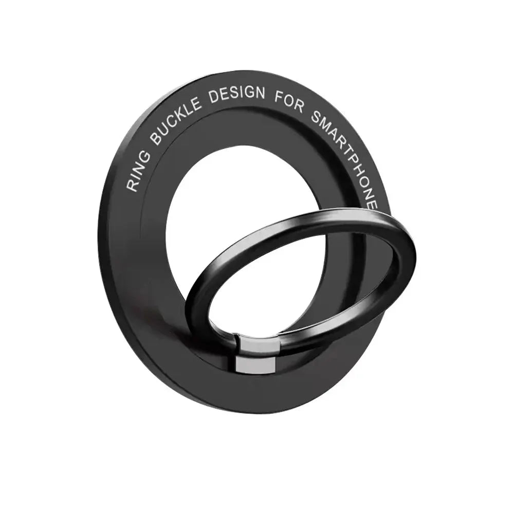 Magnetic Phone Ring Holder For MagSafe Phone Ring Grip Finger Ring Kickstand Metal Phone Grip For Samsung iPhone 16 15 14 Series Zpaxo Black