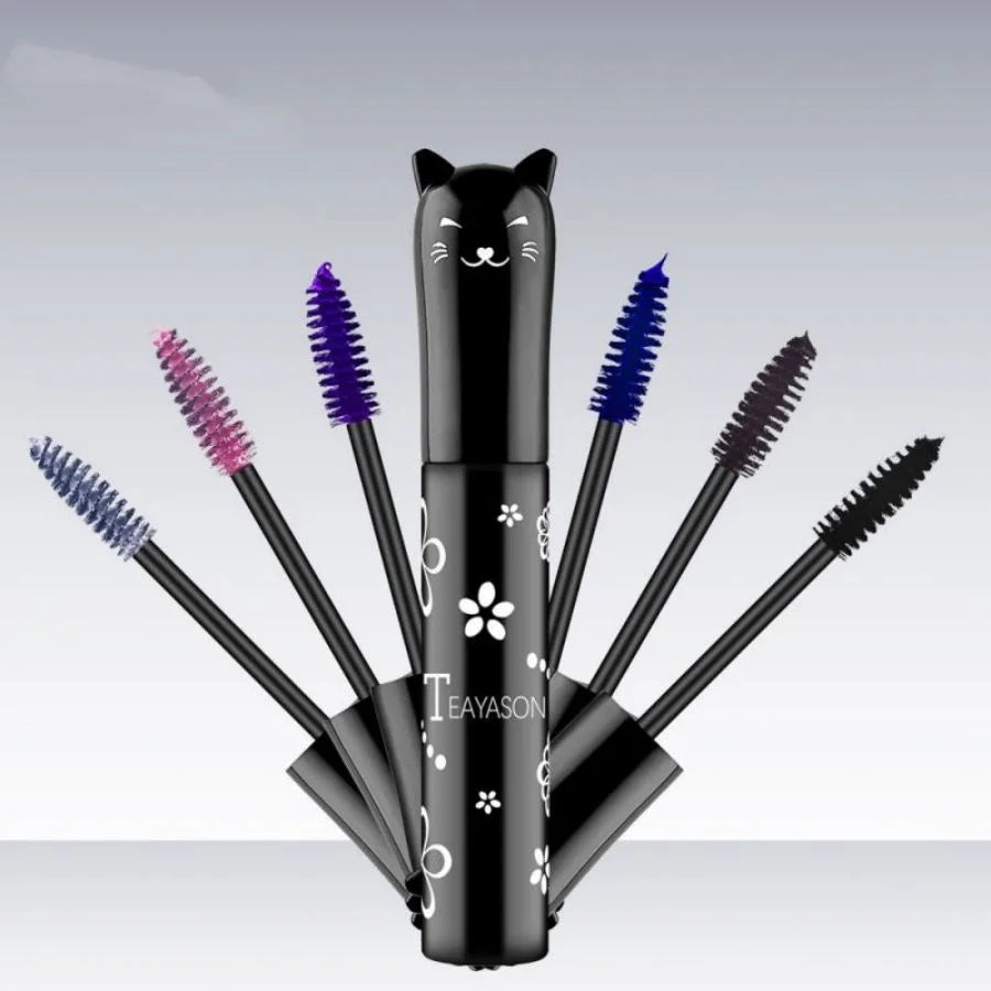 6-Color Mascara with Large Brush Head, Easy to Apply, Non-Clumping, Non-Fading, White, Purple, Royal Blue, Silver, Coffee, Not Easy to Smudge, Mascara and Eyebrow Gel Zpaxo