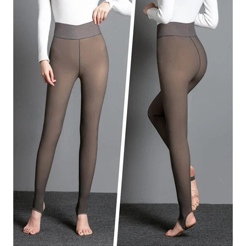 Thermal Stockings Woman Fleece Tights Sexy Winter Warm Pantyhose Translucent Slim Thicken Tights Elastic Velvet Pantyhose Female Zpaxo