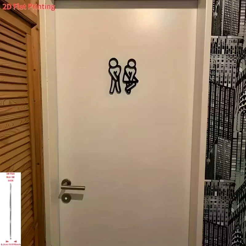 3D Printed Bathroom Door Sign Male Female Restrooms Symbol Decor Zpaxo