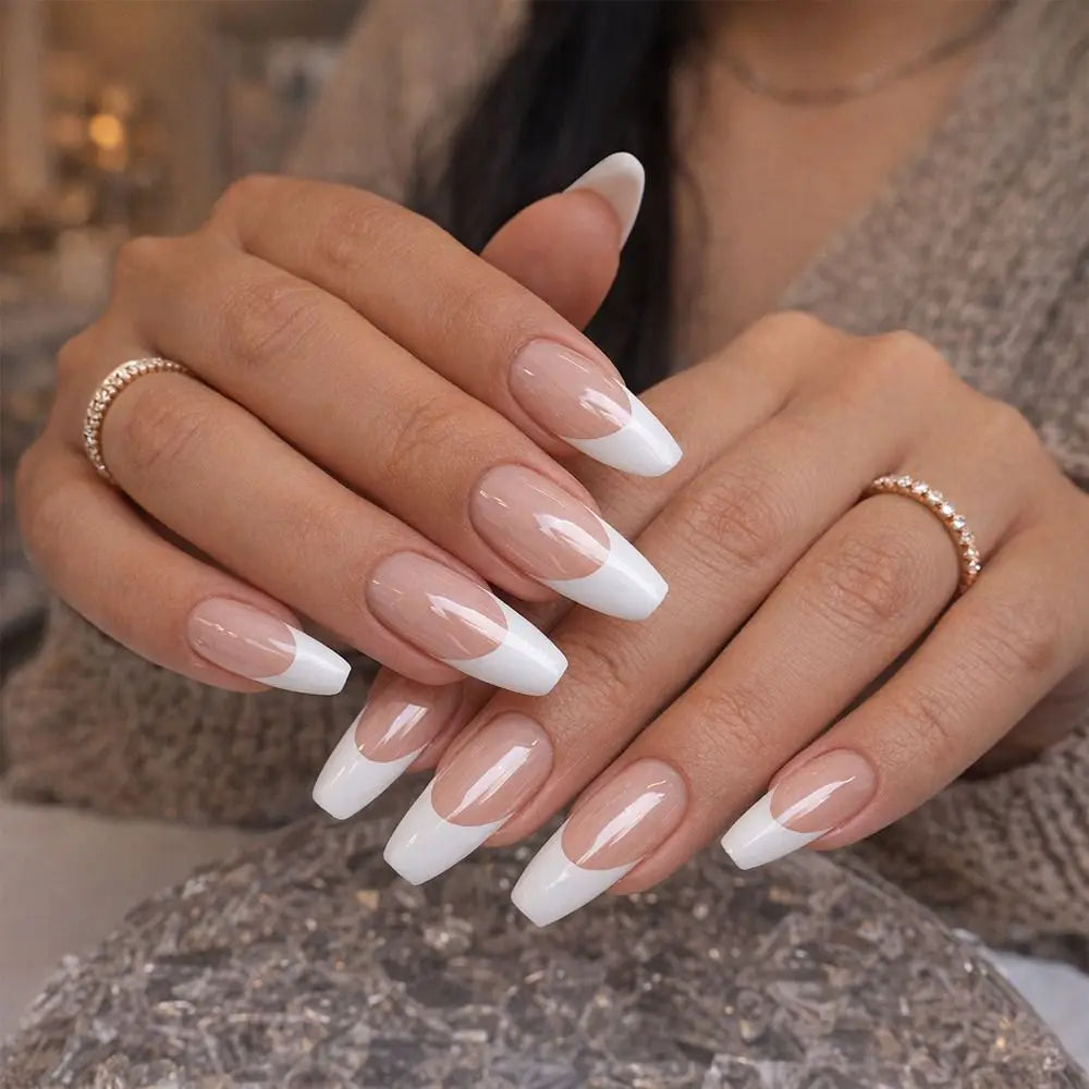 Clear Natural French Short Square Nail Tip Half Cover Extra Tips Box Zpaxo
