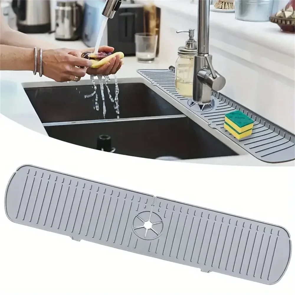 Silicone Drain Mat Kitchen Faucet Sink Splash Guard Draining Pad Zpaxo