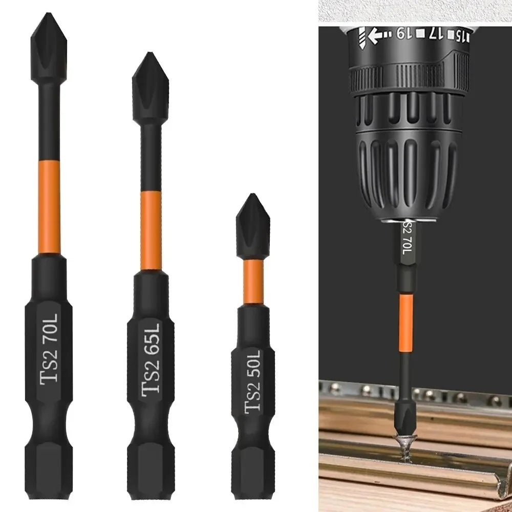 3-Pack Magnetic Phillips Screwdriver Bits – High Torque Non-Slip Screwdriver Bit Set Zpaxo