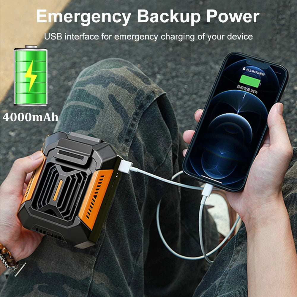 Waist Fan 4000mAh Portable Clip Outdoor Mini Hanging Neck USB Air
