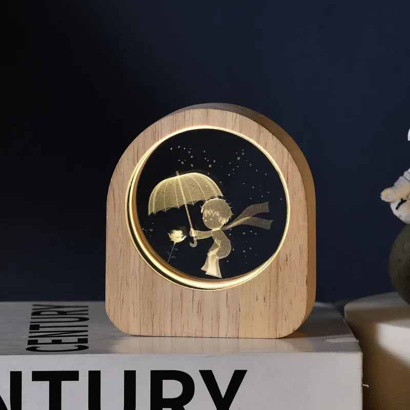 Creative Wooden Luminous Base 3D Carved Crystal Ball Desktop Decoration Gift Small Night Light Bedside Office Decoration Gift Zpaxo 09