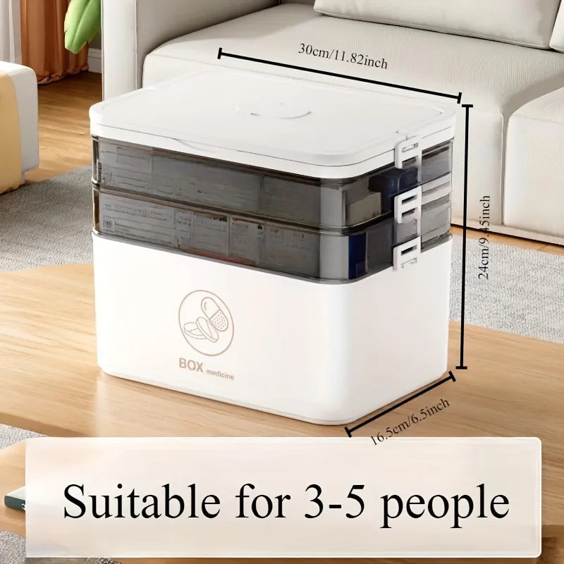 3-Tier Medicine Cabinets Organizer Family Emergency Storage Box