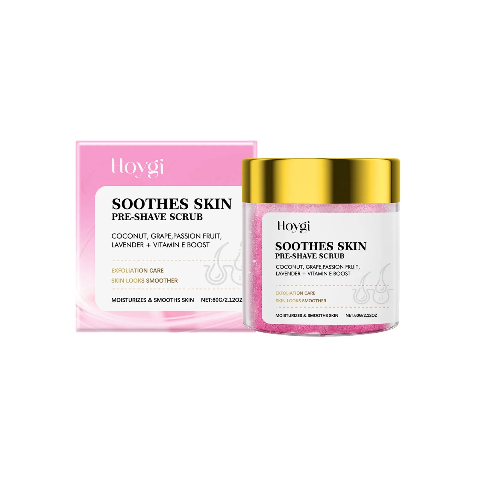 Hoygi Pre-Shave Exfoliating Scrub – Smooth Skin Face & Body Pre-Shave Scrub Zpaxo 60g boxed