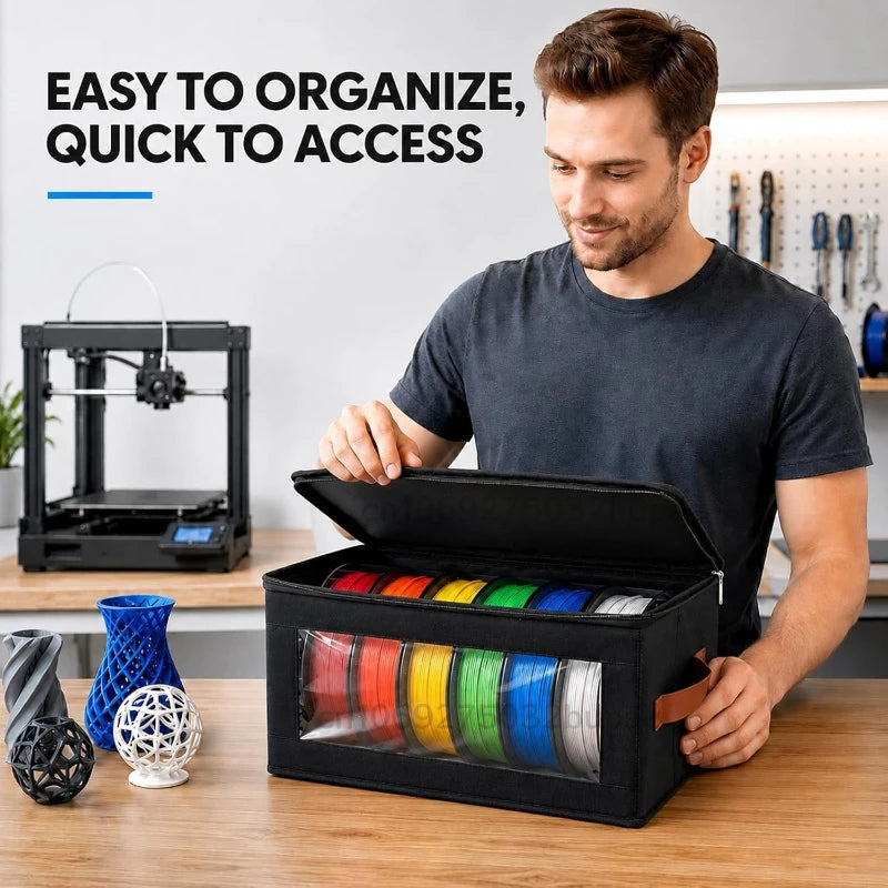 3D Printer Filament Storage Bag nonwoven fabric Transparent Window Dustproof Moisture Resistant Organizer Workshop Home Office Zpaxo