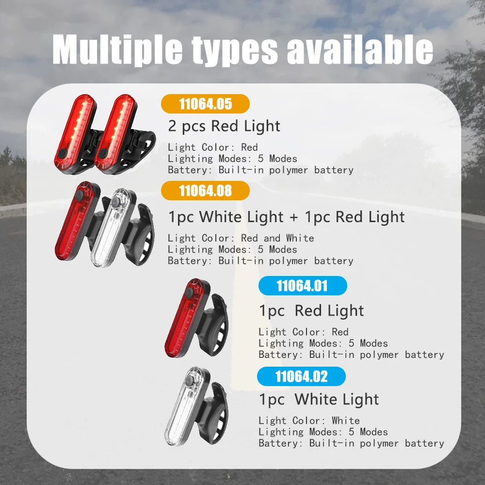 USB Rechargeable LED Bike Tail Light – IPX4, 4 Modes | Zpaxo