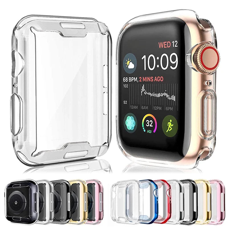 360 Full Soft Clear TPU Case for Apple Watch Ultra 2 49mm Cover for iWatch Series 9 8 7 SE 6 5 4 3 45mm 41mm 44mm 40mm 42mm 38mm Zpaxo