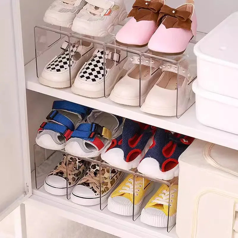 1 Transparent Acrylic 4 Compartments Shoe Rack No Need Electricity Zpaxo