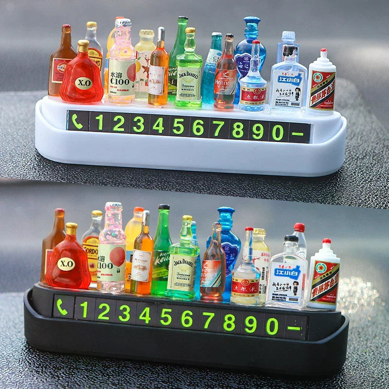 DIY Wine Bottle Parking Card – Phone Number Display Plate