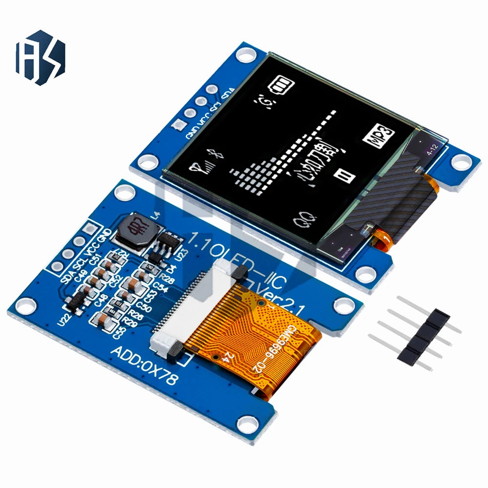 SH1107 OLED Display Module 96x96 SPI 4PIN 7PIN White Vertical Screen Zpaxo