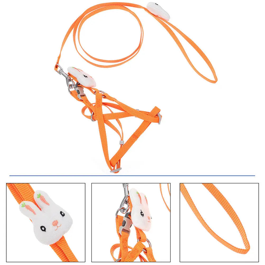 Pet Dog Harness Leash Cartoon Design Breathable Durable Puppy Walking
