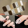 14Strips Gel Nail Stickers Full Cover Floristic Art Semi Cured Polish