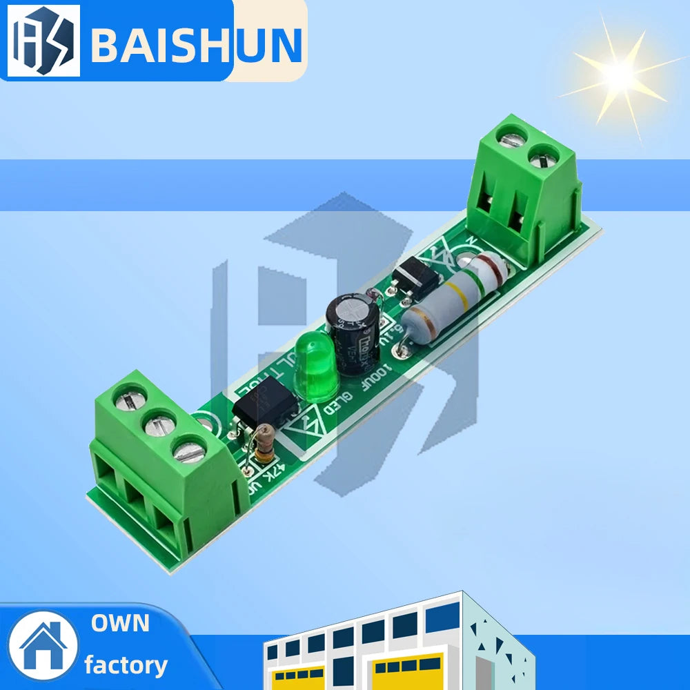 220V AC Voltage Detection Module with Optocoupler Isolation, 3-5V Input for PLC Systems Zpaxo