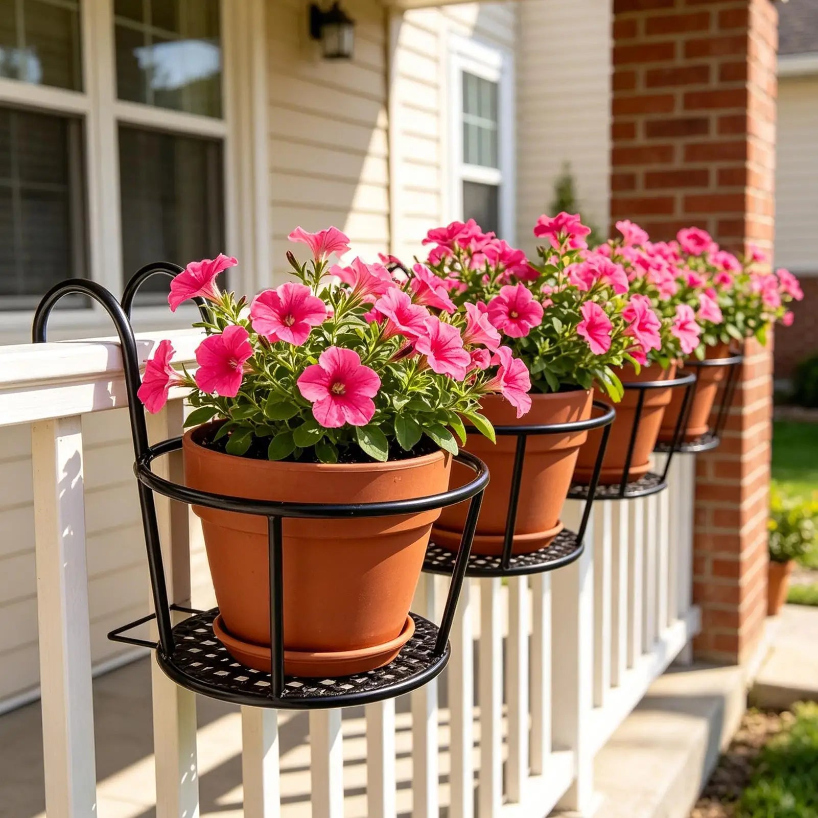 Deck Railing Plant Hanger Iron Weather-resistant Thickened Metal