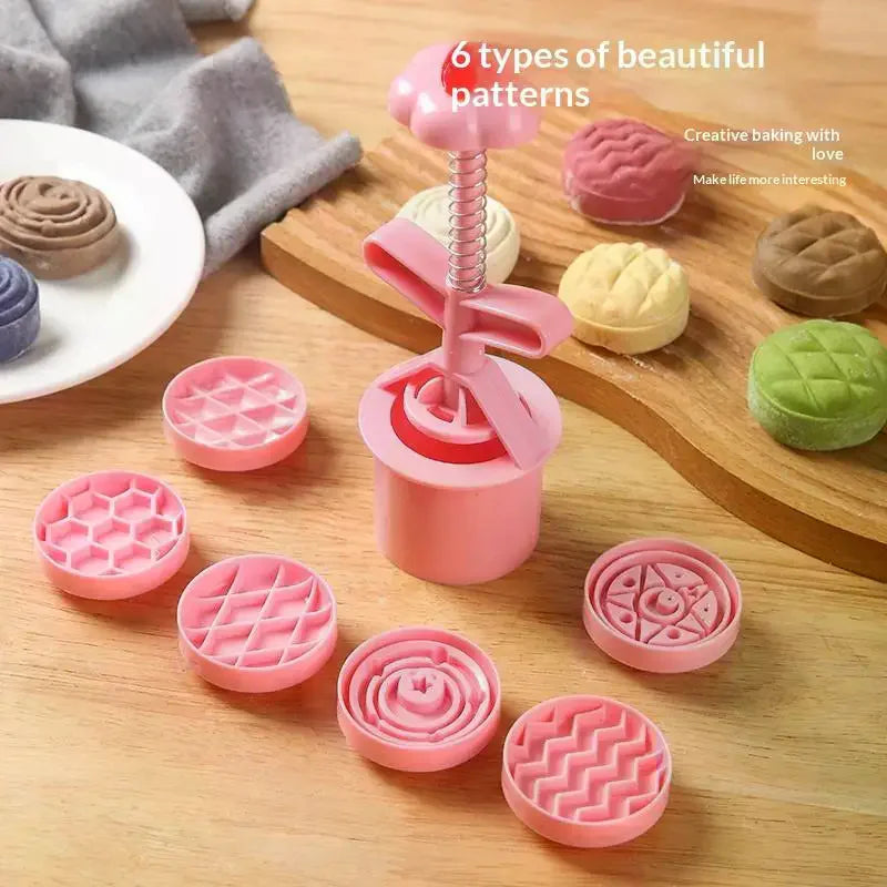 DIY Baking Mold 1Set Valentine's Day Cookie Stamp Flower Mooncake Mold Spring Pastry Cake Decorating Tool Hand Pressure Home Zpaxo