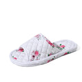 Summer Women Slippers Soft Cotton Floral Floor Shoes Lightweight