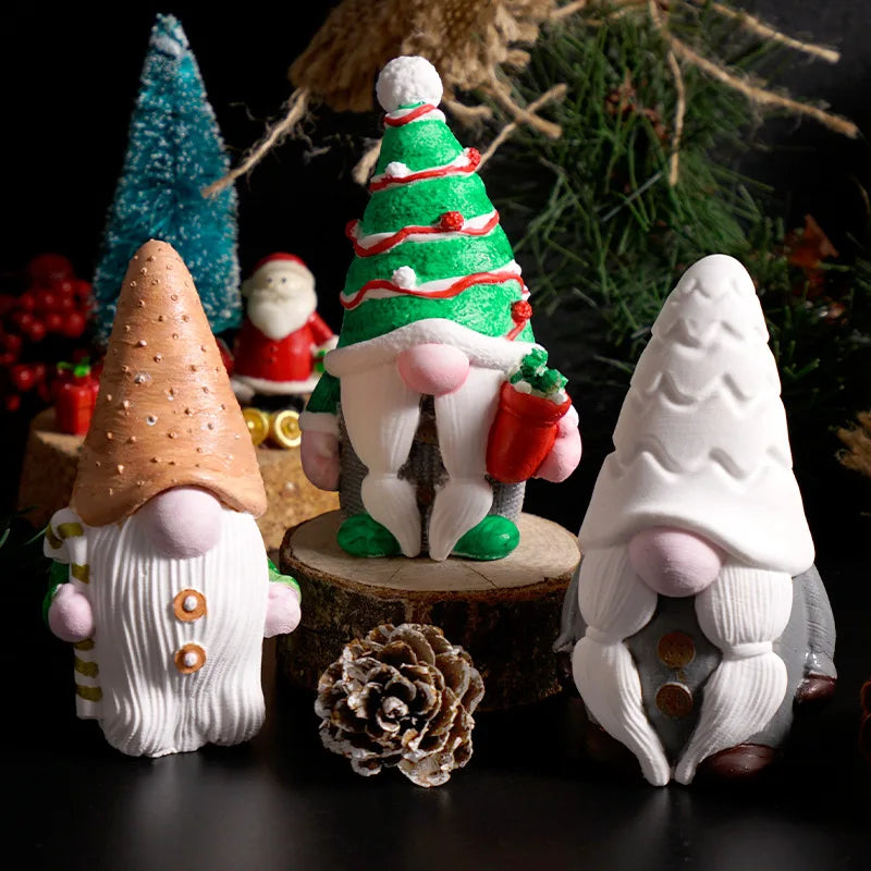 Christmas Gnome Silicone Mold – Santa Figurine & Candle Mold