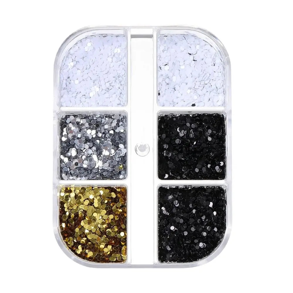 3D Laser Nail Art Sequins Mini Polka Dot Tiny Disco Sequin Retro Zpaxo
