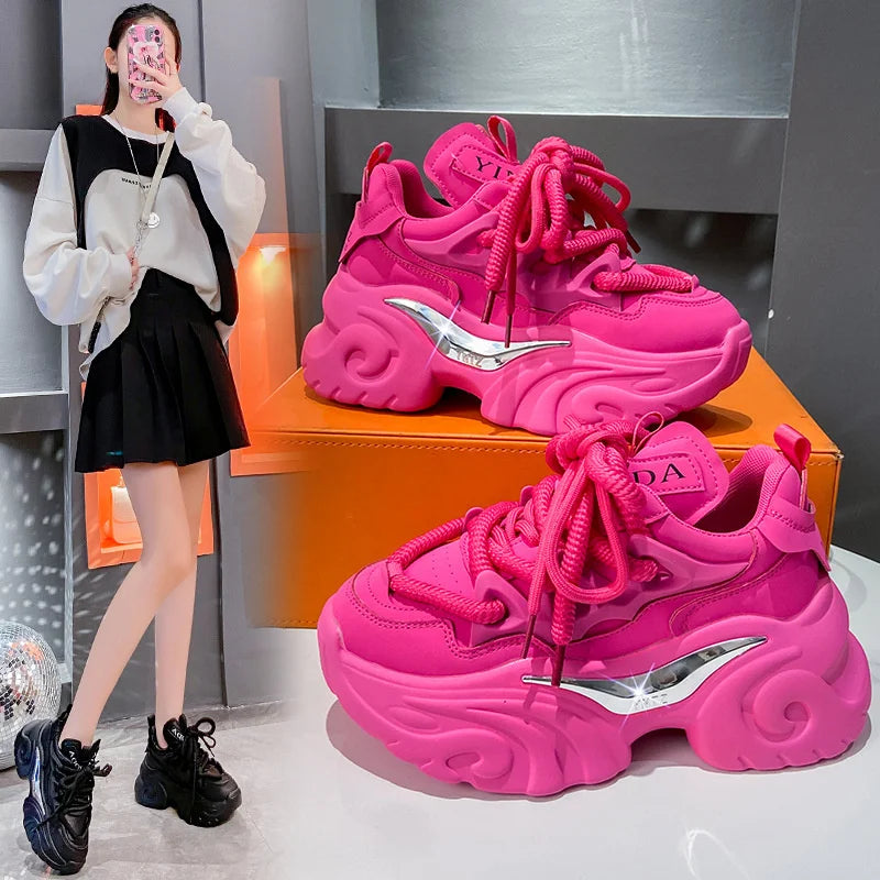 Spring Autumn Women Platform Sneakers Chunky Shoes Sport Vulcanized Zpaxo